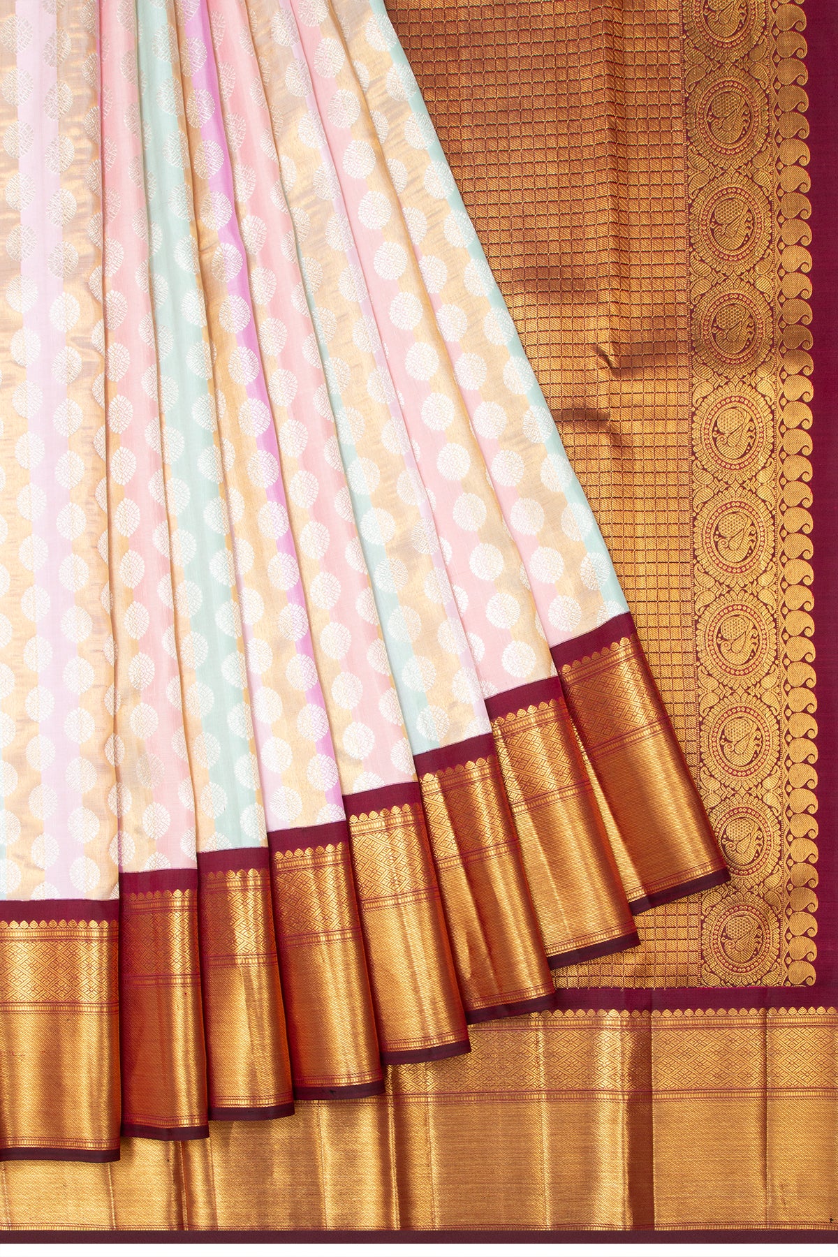 Kanchipuram Silk Brocade Multi-Color Saree