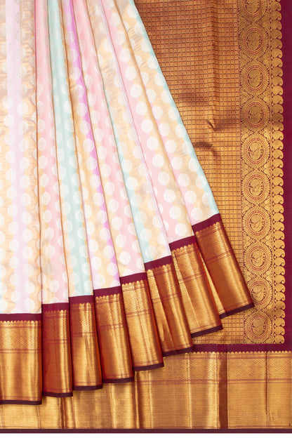 Kanchipuram Silk Brocade Multi-Color Saree