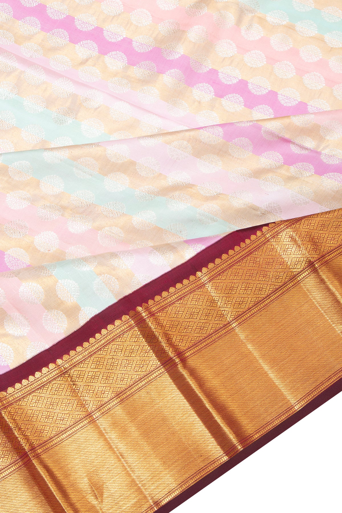 Kanchipuram Silk Brocade Multi-Color Saree