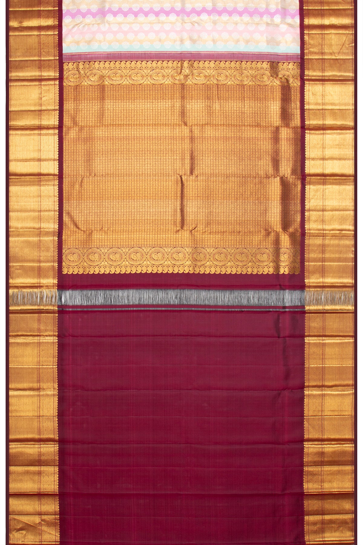 Kanchipuram Silk Brocade Multi-Color Saree