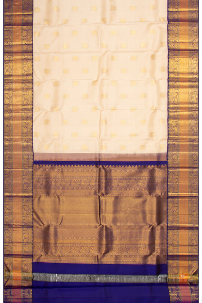 Kanchipuram Silk Butta Cream Saree