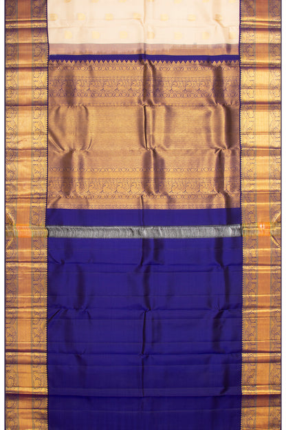 Kanchipuram Silk Butta Cream Saree