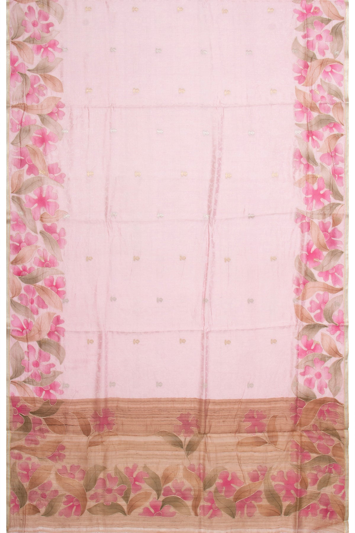 Banarasi Silk Jacquard And Butta Pastel Pink Saree With Printed Border