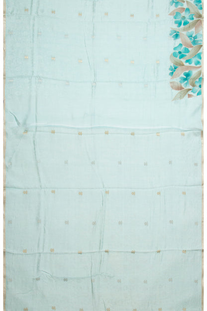 Banarasi Katan Silk Jacquard And Butta Sky Blue Saree With Printed Border