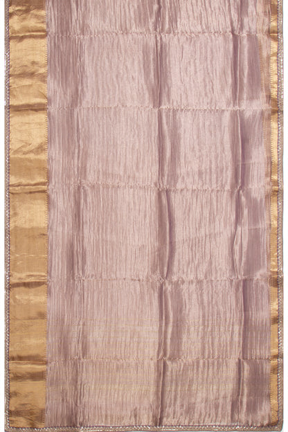 Tissue Crush Organza Plain Purple Saree