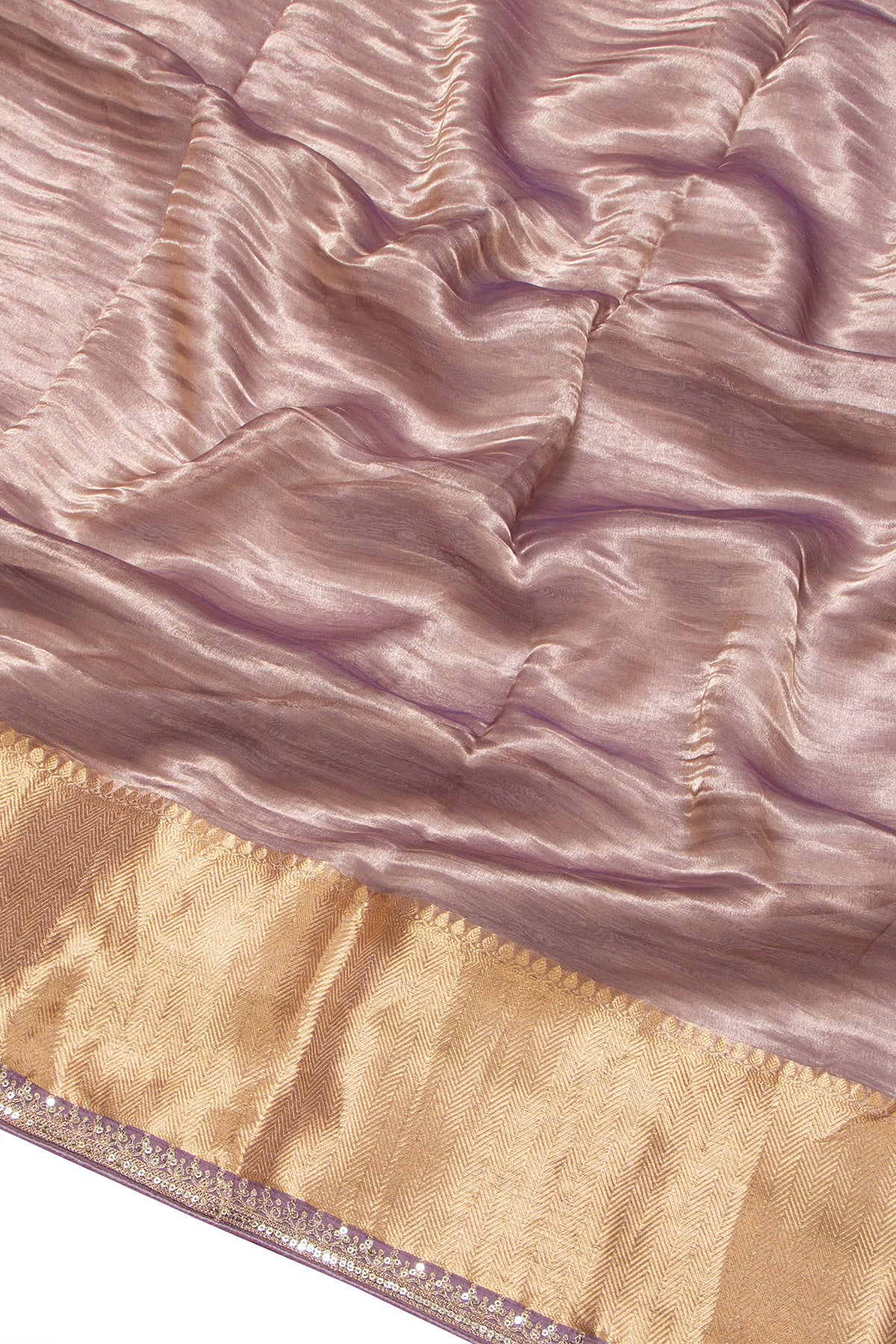 Tissue Crush Organza Plain Purple Saree