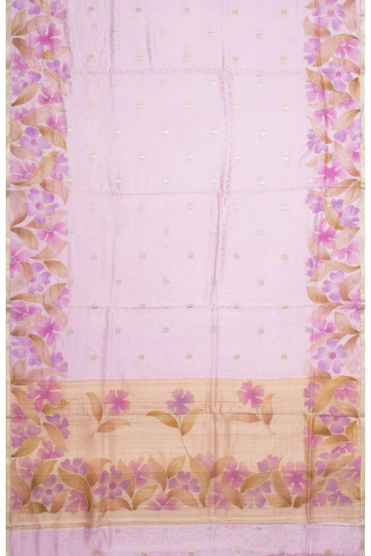 Banarasi Katan Silk Butta Lavender Saree With Printed Border