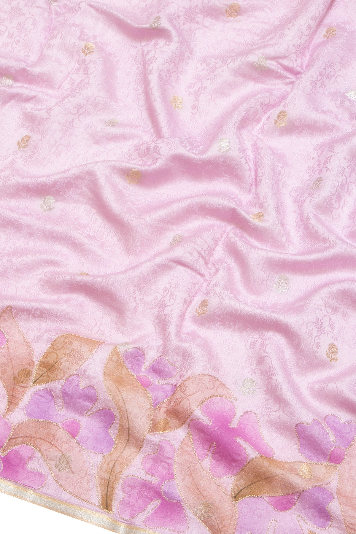 Banarasi Katan Silk Butta Lavender Saree With Printed Border