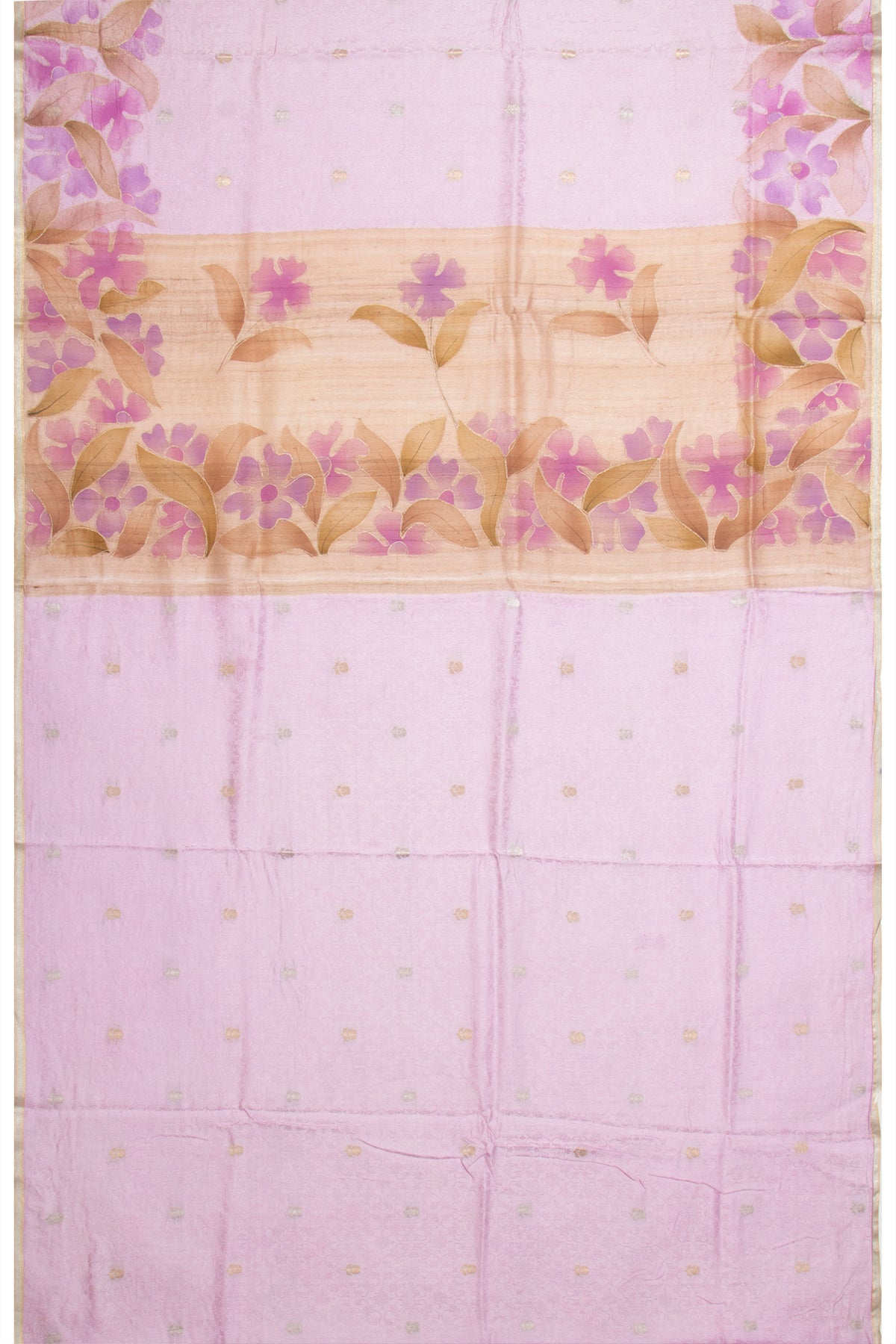 Banarasi Katan Silk Butta Lavender Saree With Printed Border