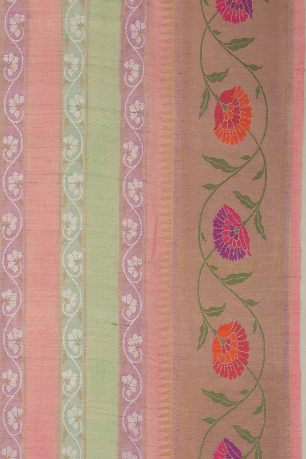 Banarasi Tussar Georgette Horizontal Lines Multicolour Saree