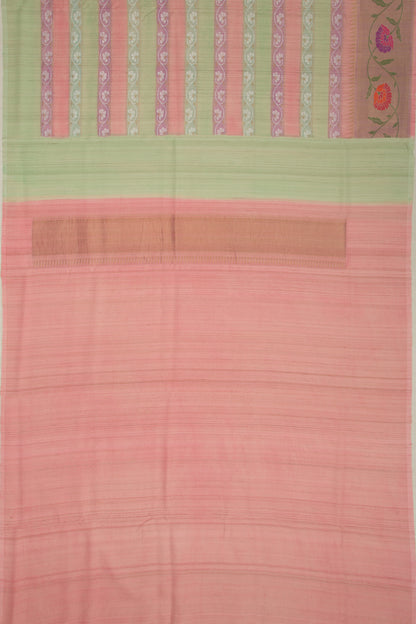 Banarasi Tussar Georgette Horizontal Lines Multicolour Saree