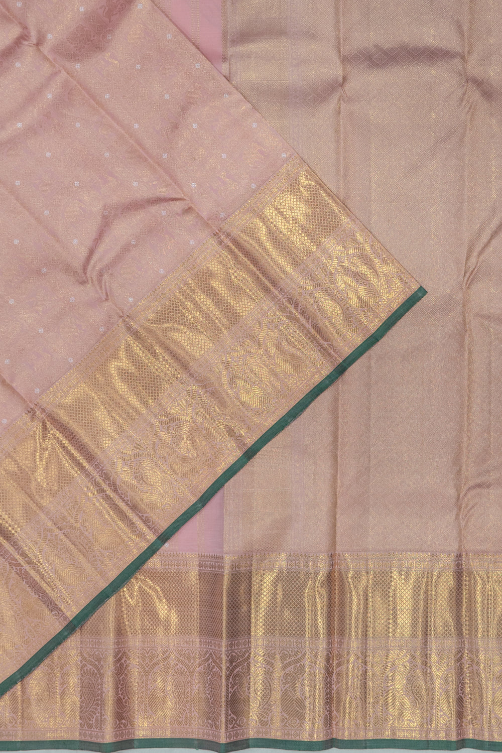 Kanchipuram Silk Brocade Baby Pink Saree