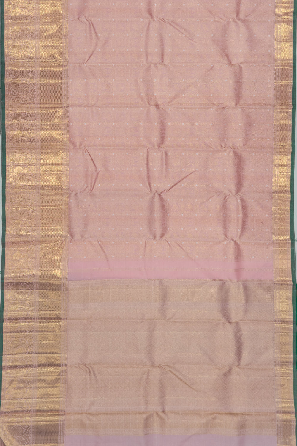 Kanchipuram Silk Brocade Baby Pink Saree