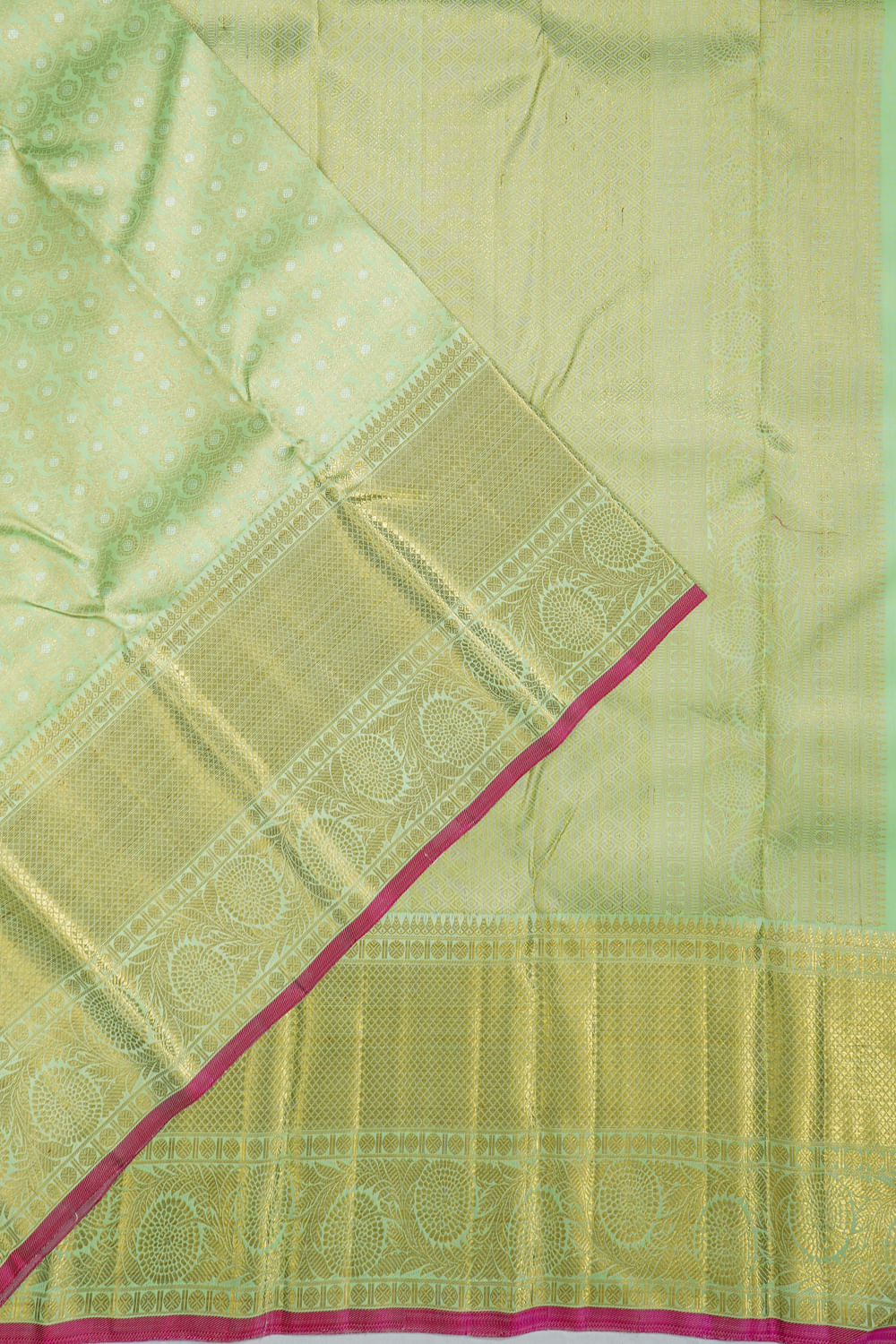 Kanchipuram Silk Brocade Pastel Green Saree