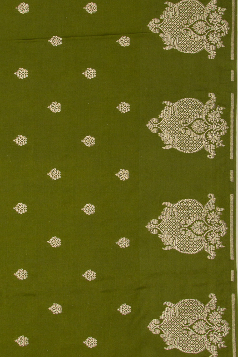 Banarasi Satin Brocade Mehandi Green Saree