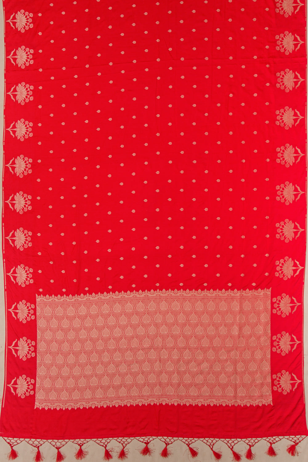 Banarasi Satin Brocade Red Saree