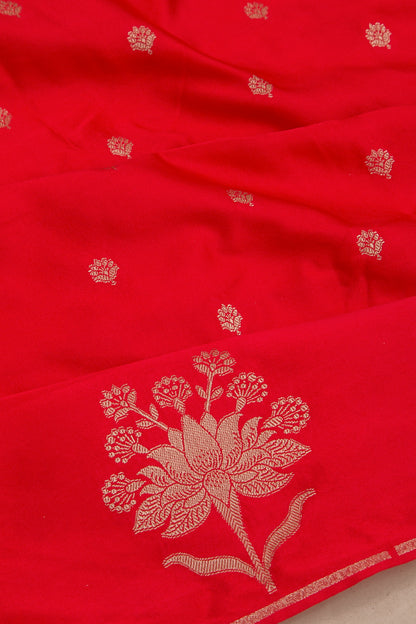 Banarasi Satin Brocade Red Saree