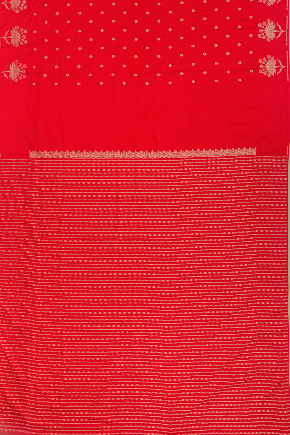 Banarasi Satin Brocade Red Saree