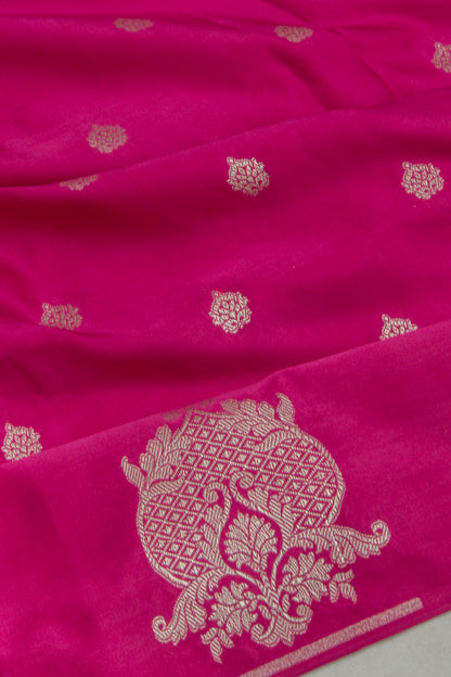 Banarasi Satin Brocade Pink Saree