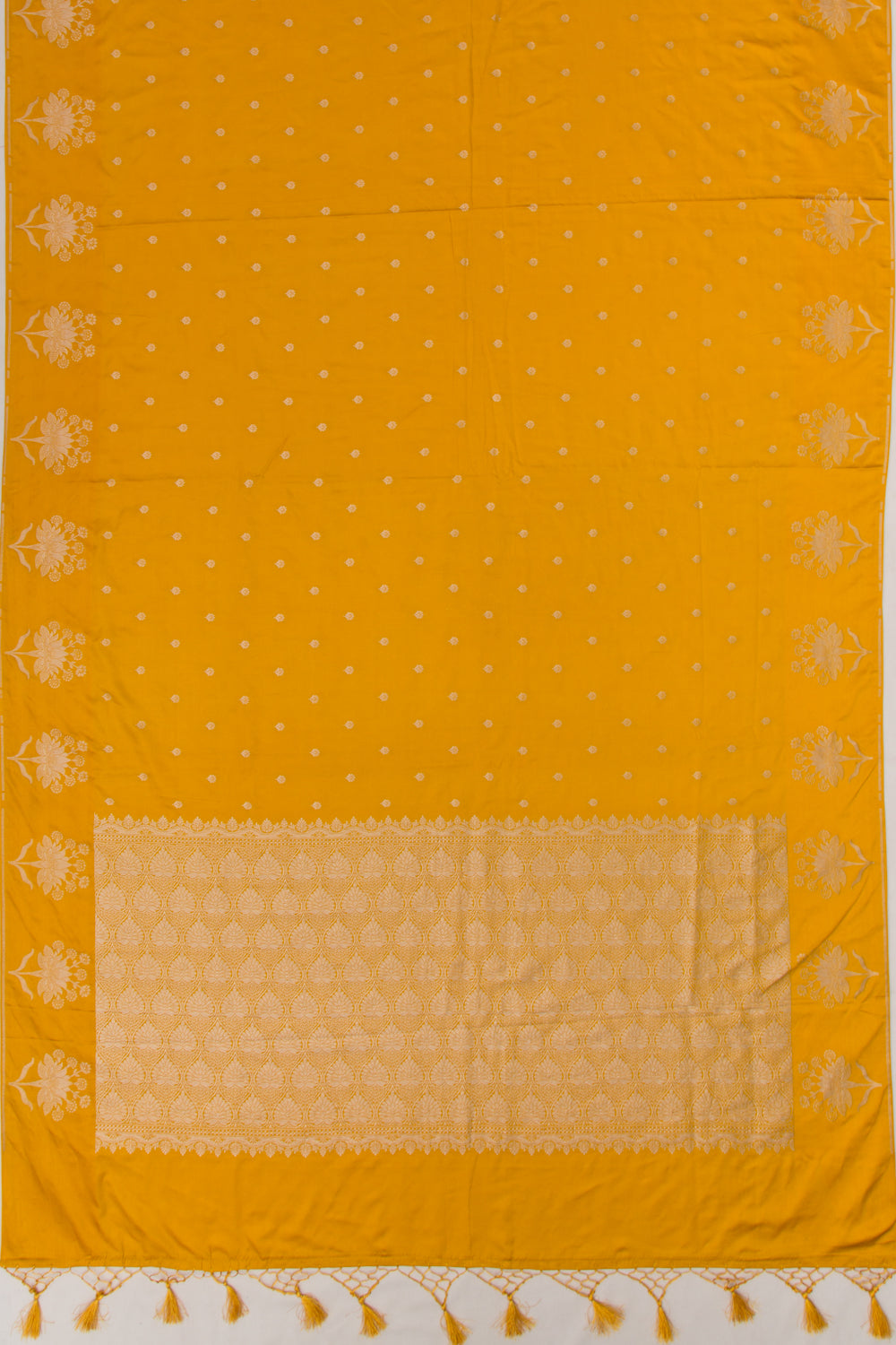 Banarasi Satin Brocade Yellow Saree