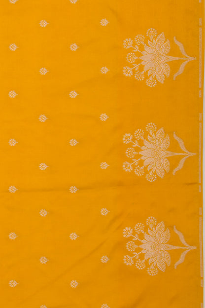 Banarasi Satin Brocade Yellow Saree