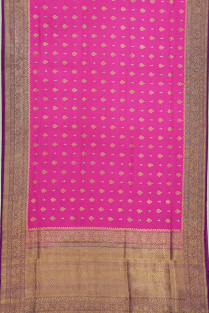 Kanchipuram Silk Butta Magenta Pink Saree