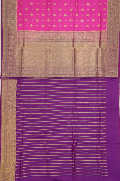 Kanchipuram Silk Butta Magenta Pink Saree