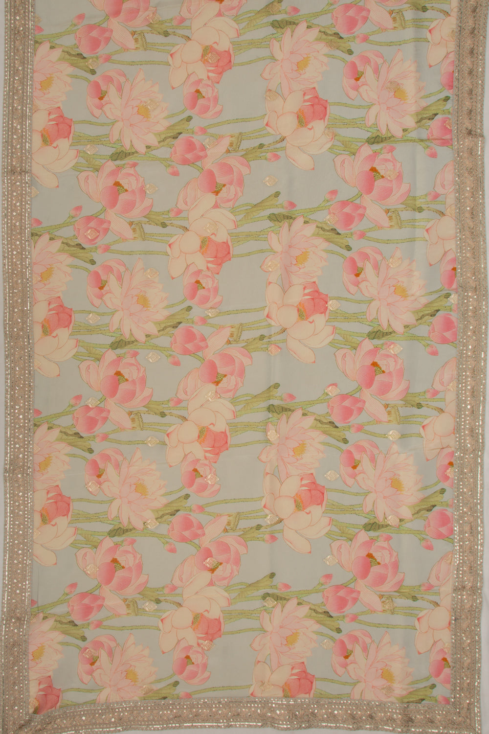 Soft Tussar Printed Pastel Blue Saree