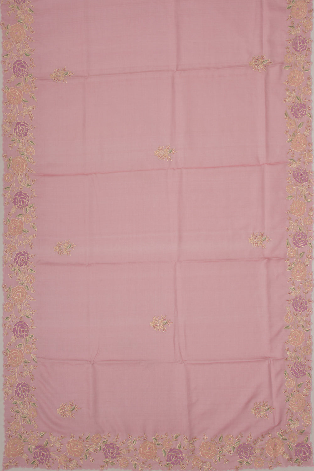 Tussar Plain Pastel Pink Saree