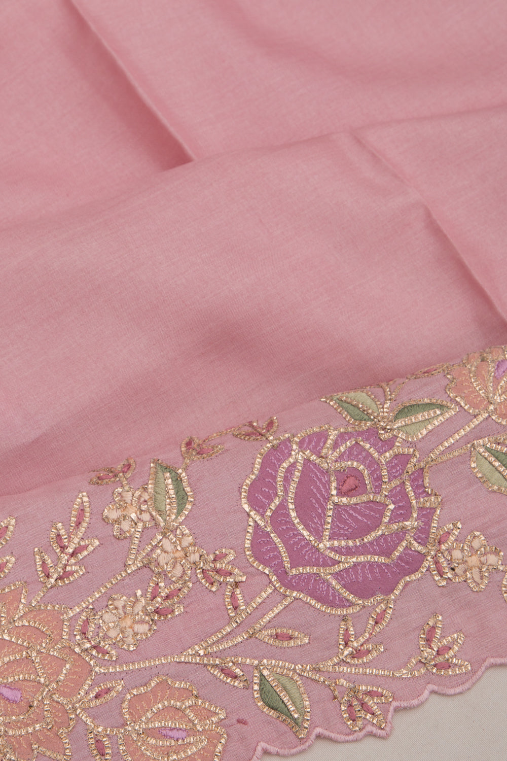 Tussar Plain Pastel Pink Saree