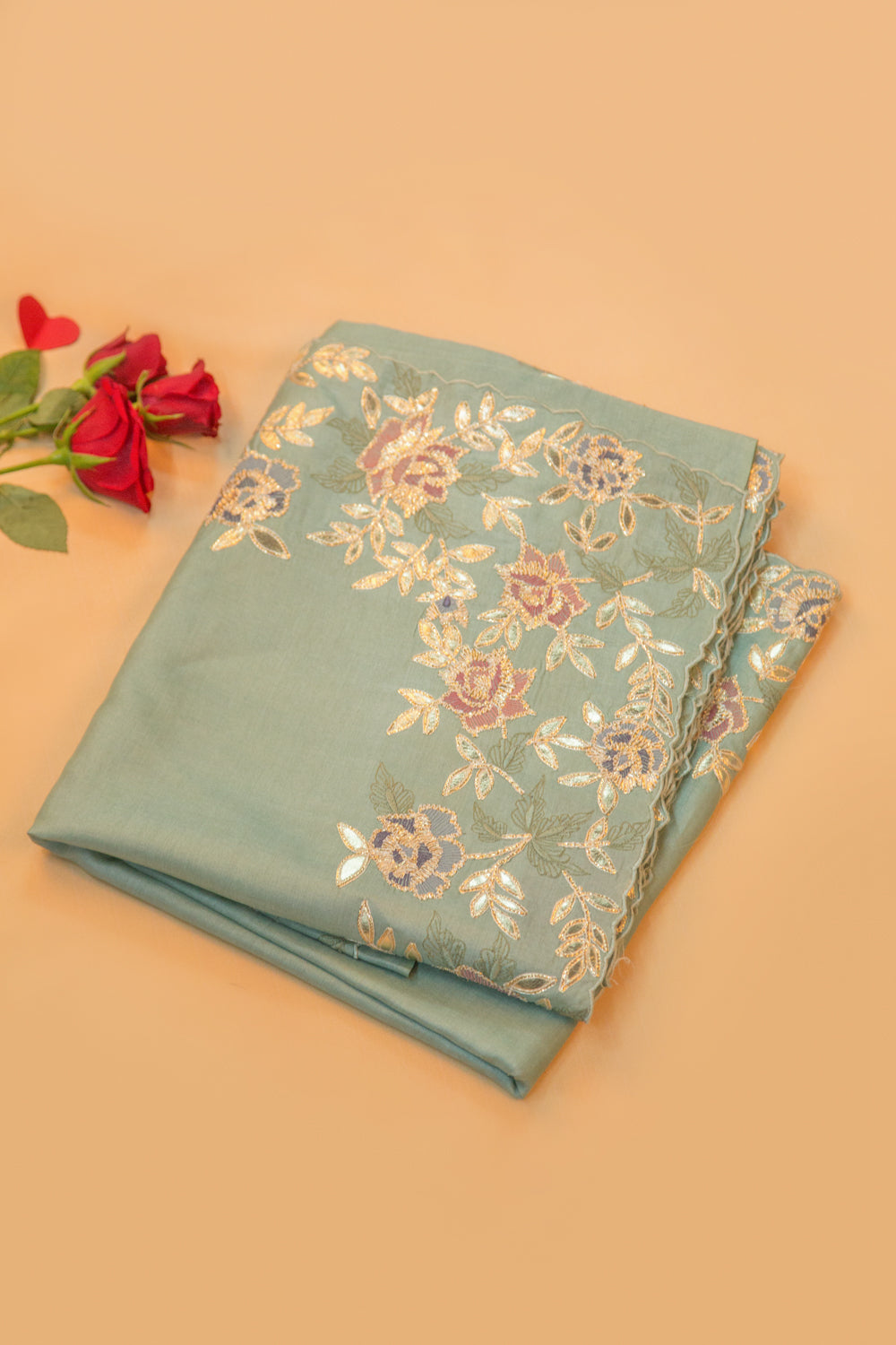 Tussar Plain Pastel Blue Saree