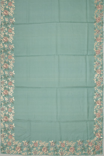 Tussar Plain Pastel Blue Saree