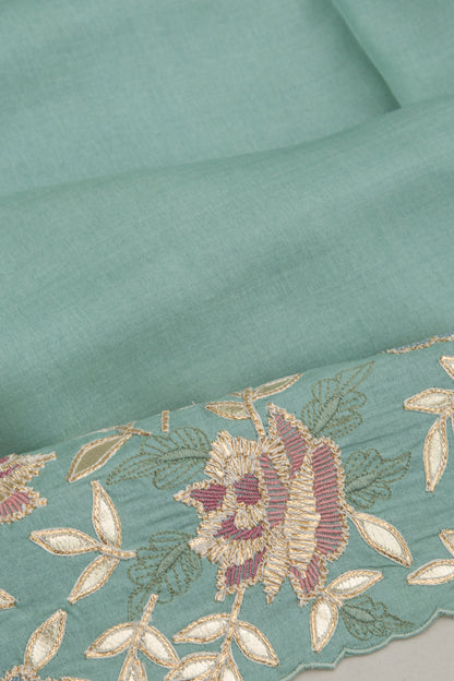 Tussar Plain Pastel Blue Saree