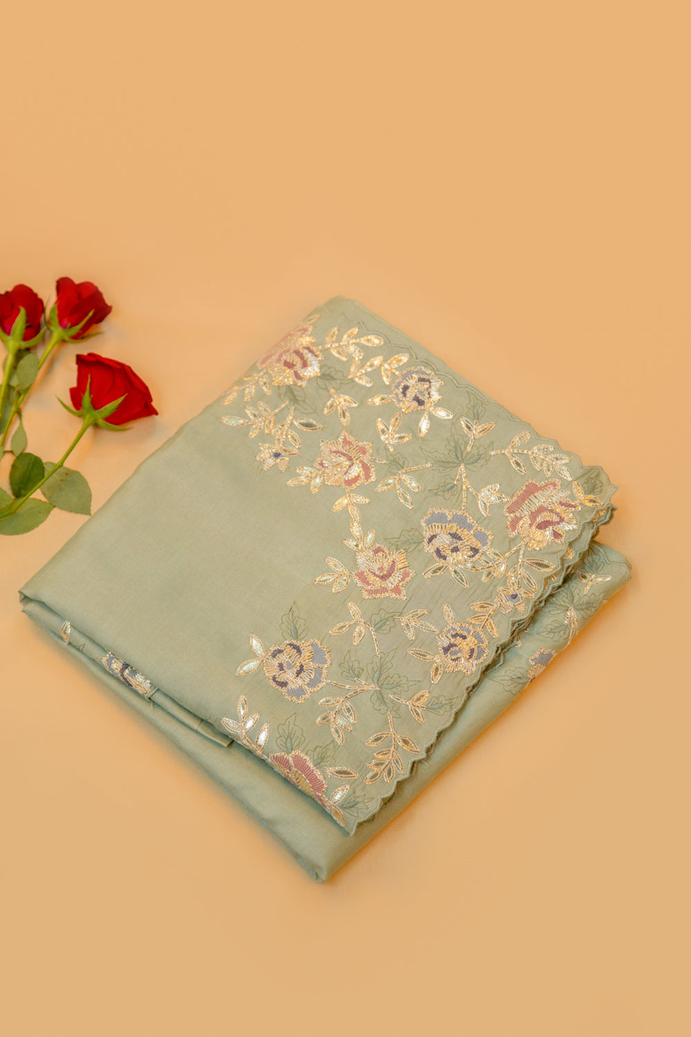 Tussar Plain Pastel Green Saree