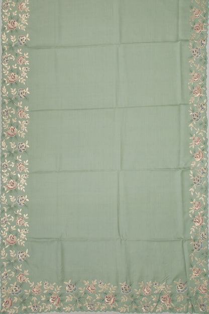 Tussar Plain Pastel Green Saree