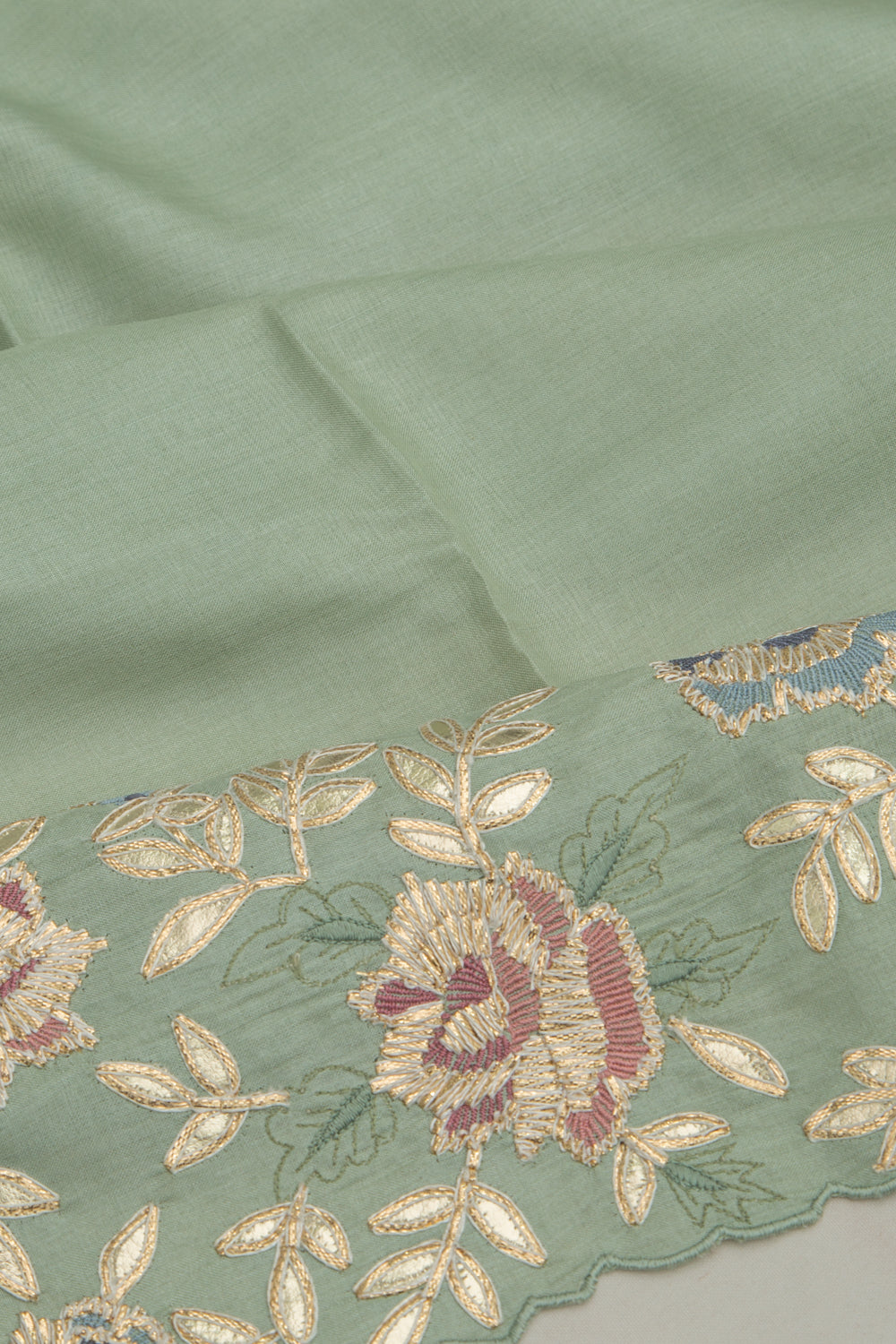 Tussar Plain Pastel Green Saree