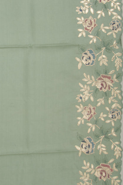 Tussar Plain Pastel Green Saree