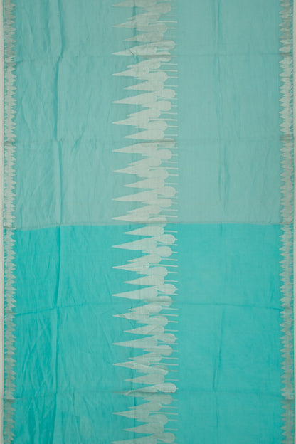Organza Tissue Plain Sky Blue Saree