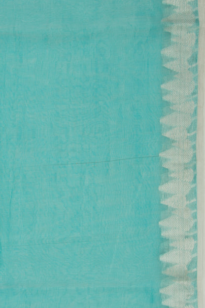 Organza Tissue Plain Sky Blue Saree