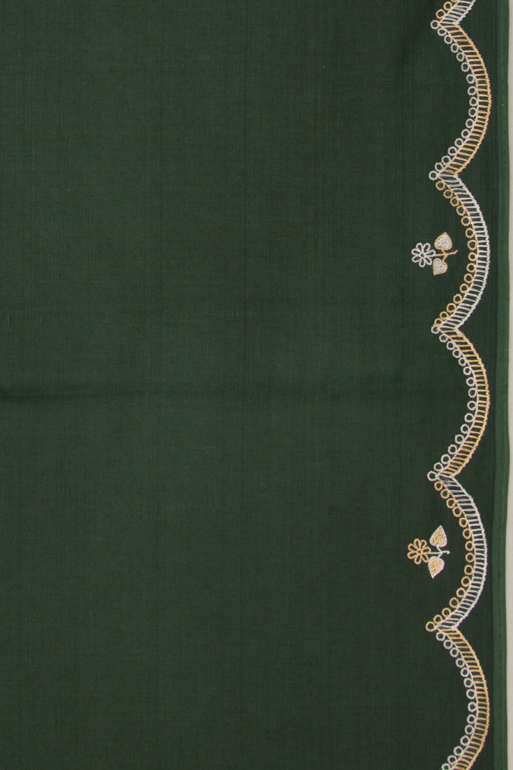 Banarasi Silk Plain Bottle Green Saree