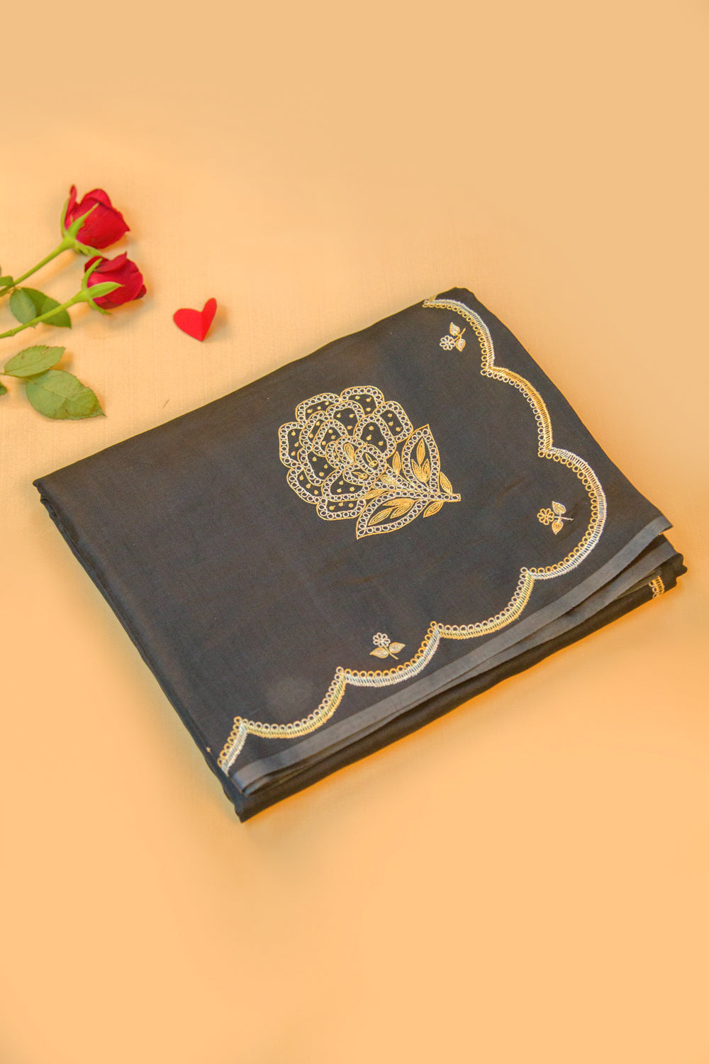 Banarasi Silk Plain Dark Blue Saree