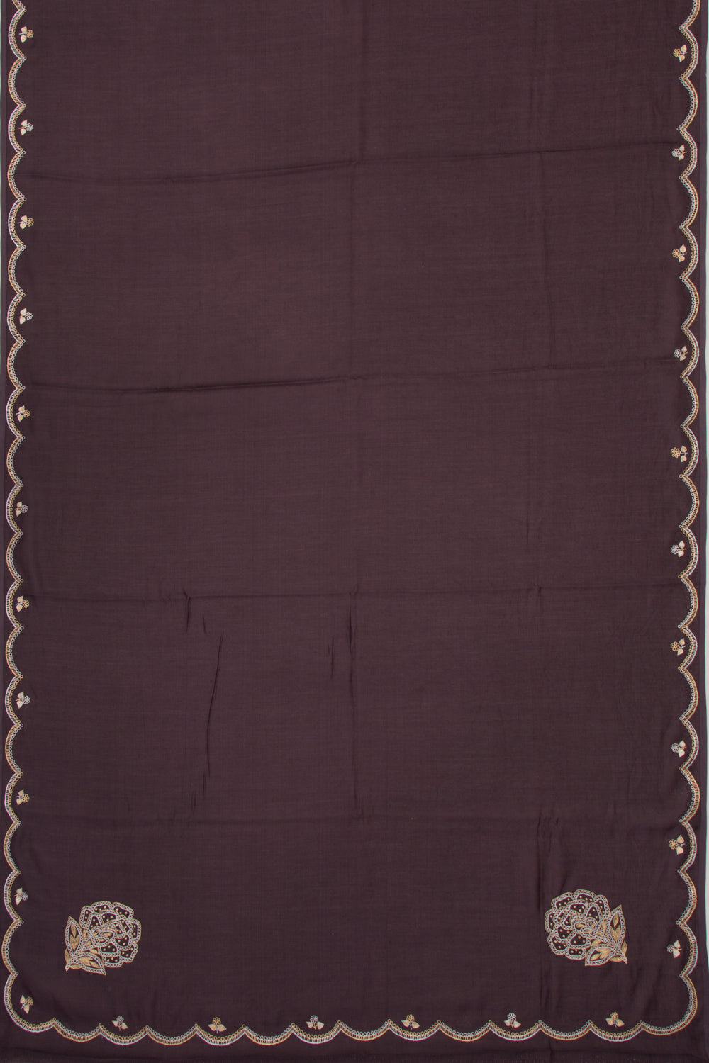 Banarasi Silk Plain Brown Saree