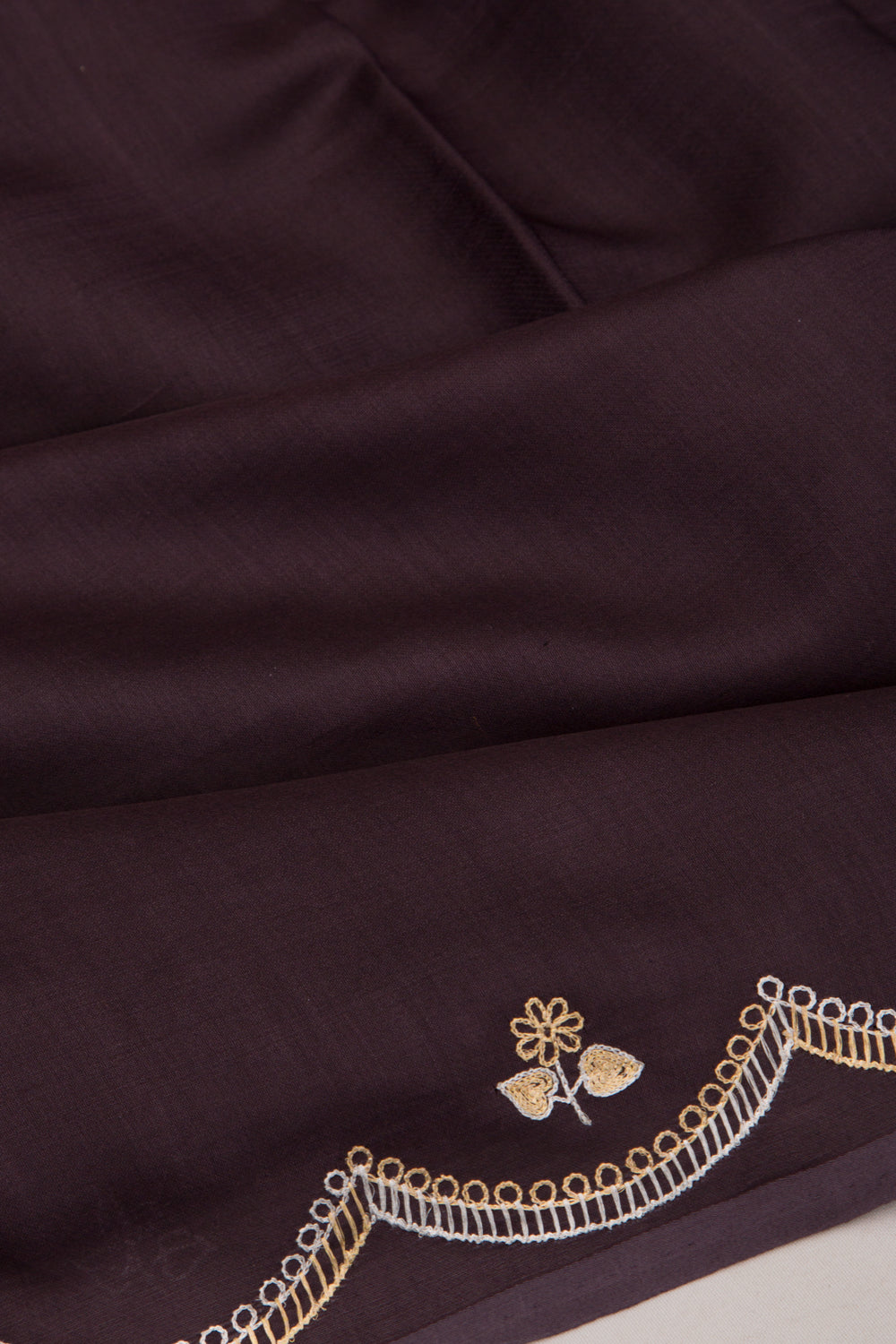 Banarasi Silk Plain Brown Saree