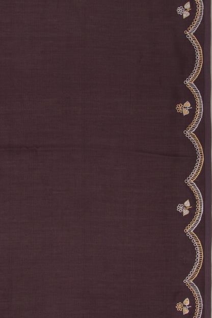 Banarasi Silk Plain Brown Saree