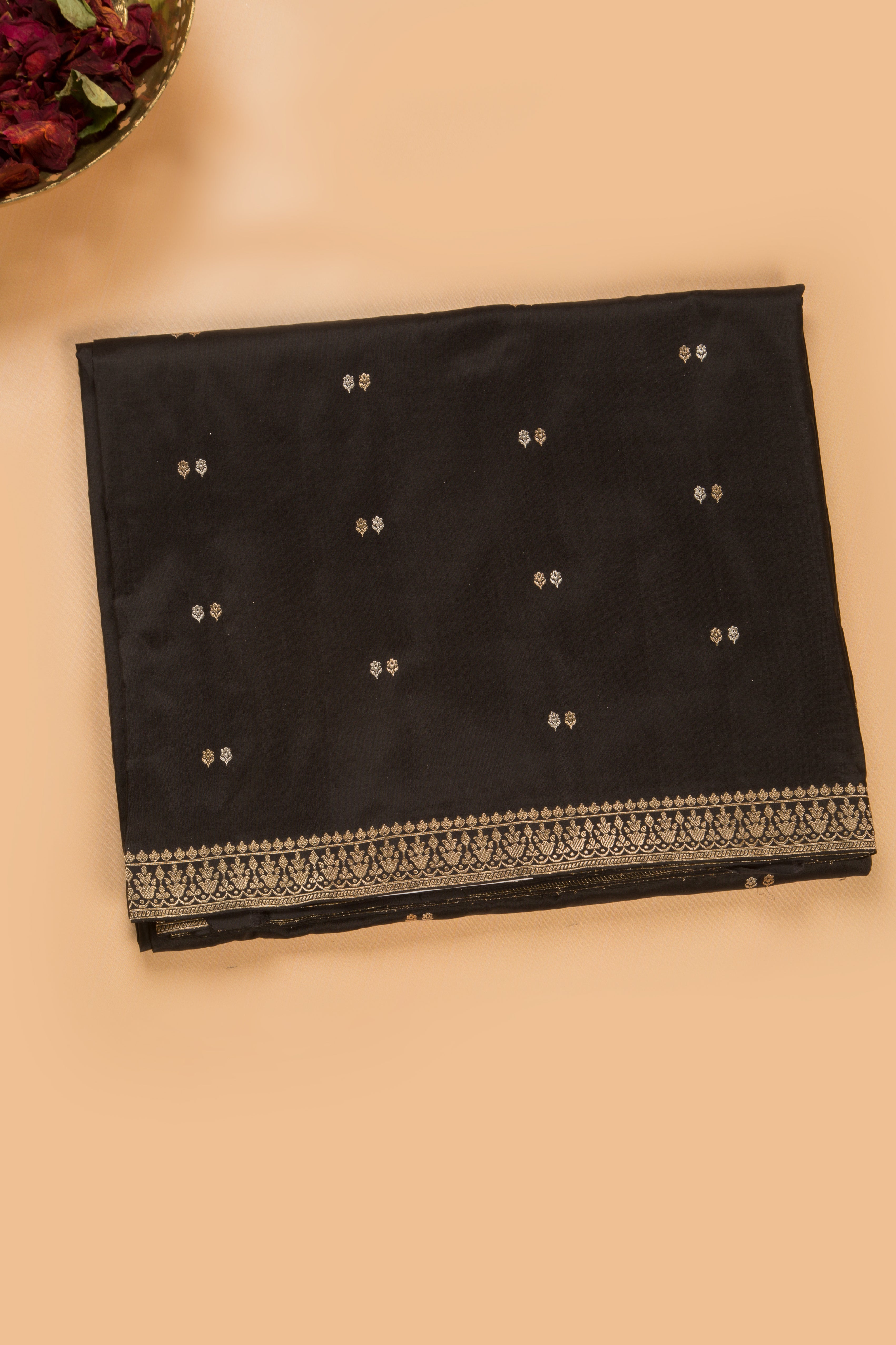 Banarasi Katan Silk Butta Black Saree