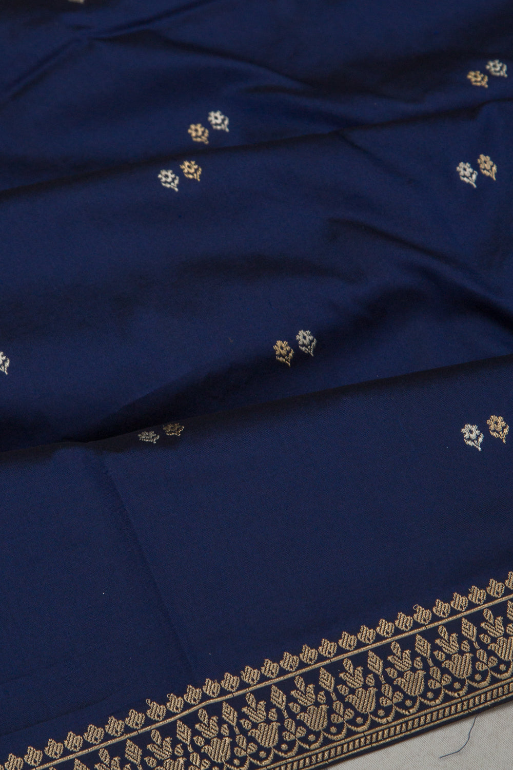Banarasi Katan Silk Butta Dark Blue Saree