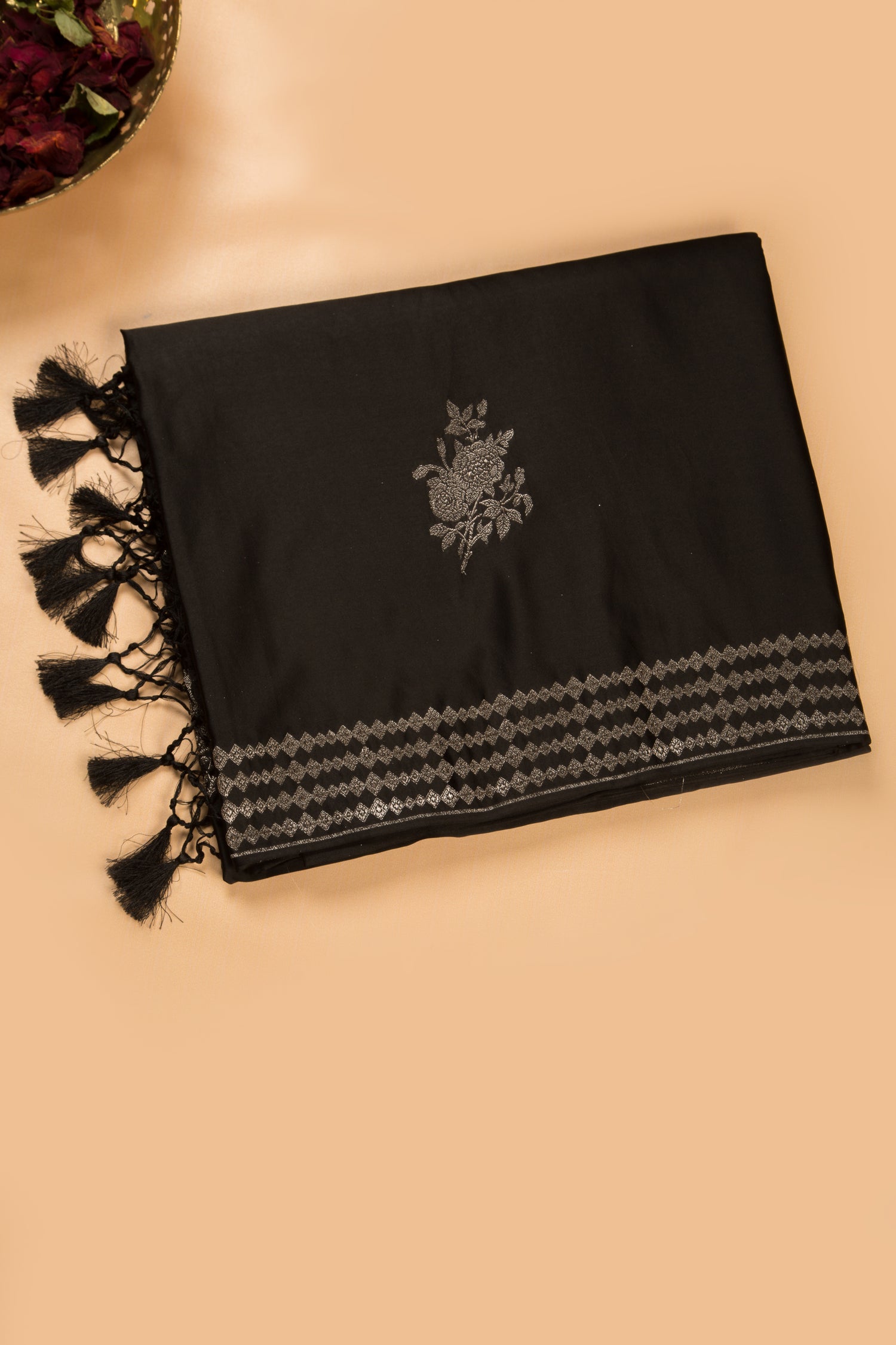 Banarasi Katan Silk Butta Black Saree