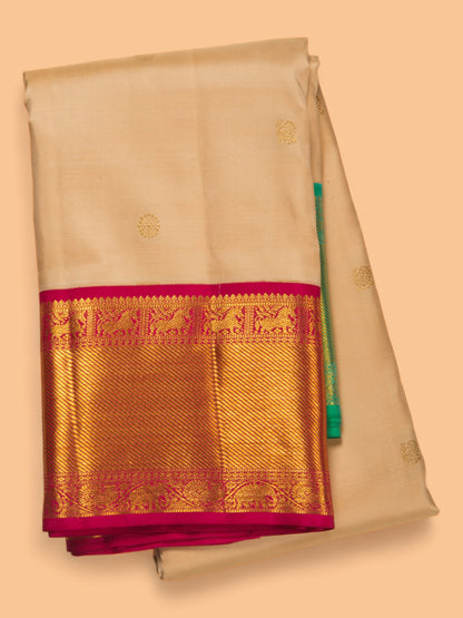 Kanchipuram Silk Butta Peach Saree