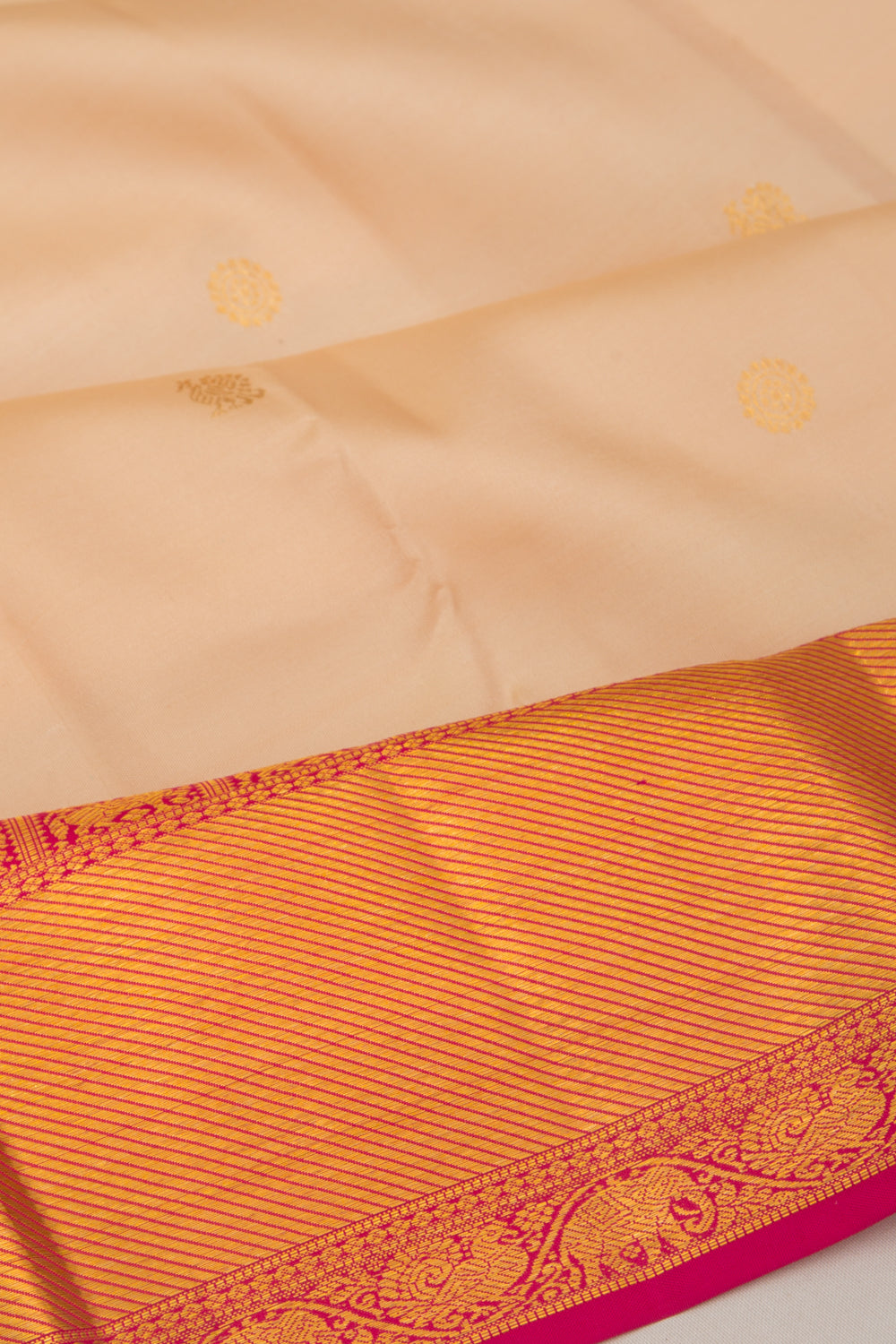 Kanchipuram Silk Butta Peach Saree