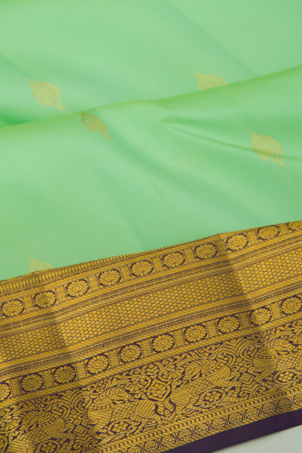 Kanchipuram Silk Butta Pastel Green Saree